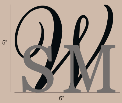 Monogram Cake Topper Size